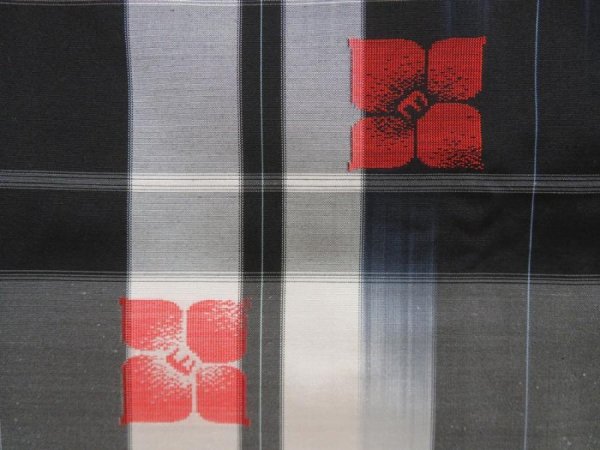 Photo6: 5312T11z800 Vintage Japanese Kimono Silk TSUMUGI Flower Black (6)