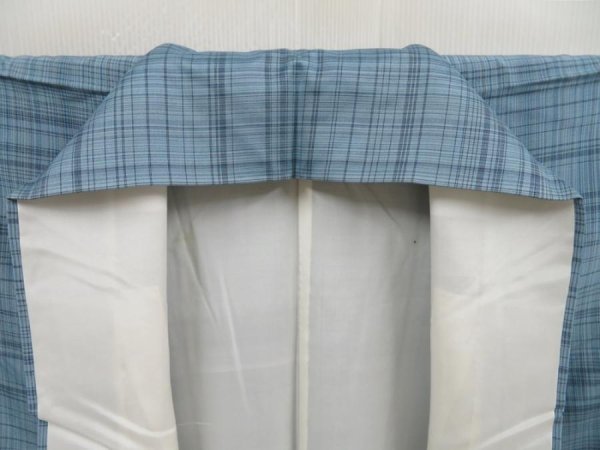 Photo6: 5312T12z830 Vintage Japanese Kimono Silk TSUMUGI  Dull sea blue (6)
