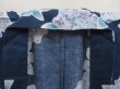 Photo7: 5313T01z420 Vintage Japanese Kimono Cotton YUKATA Hydrangea Navy (7)