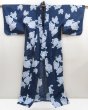 Photo8: 5313T01z420 Vintage Japanese Kimono Cotton YUKATA Hydrangea Navy (8)