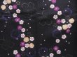 Photo5: 5313T03z480  Japanese Kimono Cotton RO YUKATA Sakura Black (5)