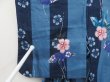 Photo7: 5313T04z380  Japanese Kimono Cotton YUKATA Origami crane  Steel blue (7)