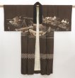 Photo6: 5313T06z410 Vintage Japanese Kimono Silk Men's JUBAN Edo era Dark brown (6)