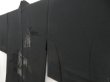 Photo2: 5313T08z340 Vintage Japanese Kimono Silk See through HAORI Bamboo grass Black (2)