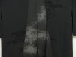 Photo3: 5313T08z340 Vintage Japanese Kimono Silk See through HAORI Bamboo grass Black (3)