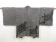 Photo1: 5313T09z380 Vintage Japanese Kimono Silk SHIBORI HAORI Fence Black (1)