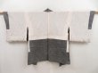 Photo6: 5313T09z380 Vintage Japanese Kimono Silk SHIBORI HAORI Fence Black (6)