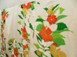 Photo2: 5313T12z1200 Vintage Japanese Kimono Silk FURISODE Flowers Off-white (2)