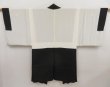 Photo7: 5314T01z630 Vintage Japanese Kimono Silk Men's HAORI Plain Black (7)