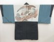 Photo1: 5314T02z520 Vintage Japanese Kimono Silk Men's HAORI Hawk Navy-Gray (1)