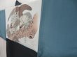 Photo2: 5314T02z520 Vintage Japanese Kimono Silk Men's HAORI Hawk Navy-Gray (2)