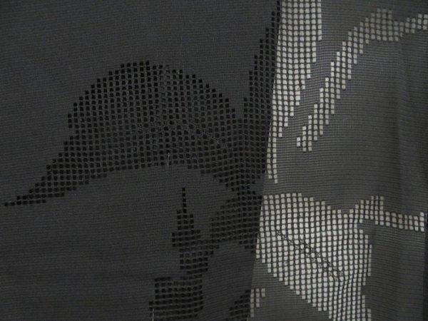 Photo4: 5314T03z320 Vintage Japanese Kimono Silk See through HAORI Leaf Black (4)