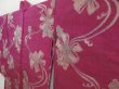 Photo2: 5314T04z450 Antique Japanese Kimono Silk HAORI Flower Dark pink (2)