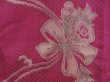 Photo4: 5314T04z450 Antique Japanese Kimono Silk HAORI Flower Dark pink (4)
