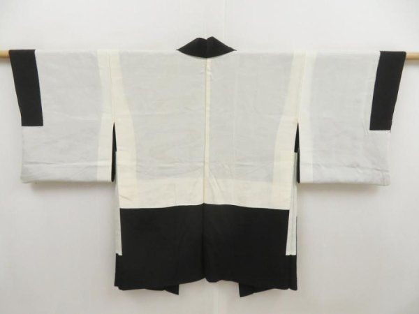 Photo7: 5314T05z510 Vintage Japanese Kimono Silk HAORI Shishi Black (7)