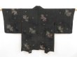 Photo1: 5314T06z580 Vintage Japanese Kimono Silk HAORI Shishi Black (1)
