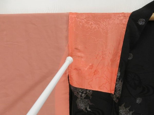 Photo8: 5314T06z580 Vintage Japanese Kimono Silk HAORI Shishi Black (8)