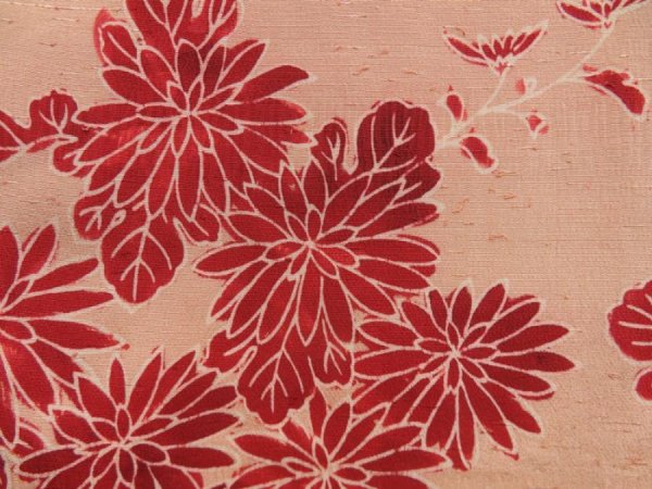 Photo4: 5314T07z560 Vintage Japanese Kimono Silk HAORI Chrysanthemum Cream-Orange (4)