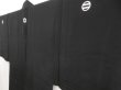 Photo2: 5314T08z550 Vintage Japanese Kimono Silk Men's HITOE HAORI Plain Black (2)