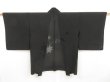 Photo1: 5314T10z290 Vintage Japanese Kimono Silk See through HAORI Maple Black (1)