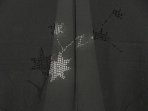 Photo3: 5314T10z290 Vintage Japanese Kimono Silk See through HAORI Maple Black (3)