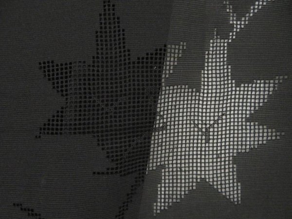 Photo4: 5314T10z290 Vintage Japanese Kimono Silk See through HAORI Maple Black (4)