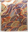Photo1: 5314T12z1250 Vintage Japanese Kimono Silk FURISODE Bamboo 	Dark lavender (1)