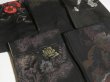 Photo10: GHG1z16  Japanese Kimono Silk BLACK HAORI 25pcs FREE SHIPPING (10)
