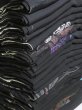 Photo1: GHG2z16  Japanese Kimono Silk BLACK HAORI 25pcs FREE SHIPPING (1)