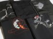 Photo5: GHG3z16  Japanese Kimono Silk BLACK HAORI 25pcs FREE SHIPPING (5)