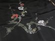 Photo6: GHG3z16  Japanese Kimono Silk BLACK HAORI 25pcs FREE SHIPPING (6)