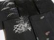 Photo9: GHG3z16  Japanese Kimono Silk BLACK HAORI 25pcs FREE SHIPPING (9)
