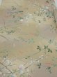 Photo1: 4H01z60  Japanese Kimono Silk  FABRIC Flowers Light olive 43.3x14.8 (1)