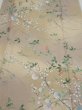 Photo1: 4H06z90  Japanese Kimono Silk  FABRIC Flowers Light olive 70.9x14.8 (1)