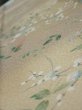 Photo4: 4H07z40  Japanese Kimono Silk  FABRIC Flowers Light olive 60.6x7.9 (4)