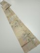 Photo5: 4H09z50  Japanese Kimono Silk  FABRIC Flowers Light olive 82.7x6.9 (5)