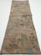 Photo5: 4H01z60  Japanese Kimono Crepe Silk  FABRIC Flowers Brown-Gray 39.4x14.2 (5)