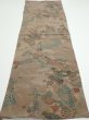 Photo5: 4H02z60  Japanese Kimono Crepe Silk  FABRIC Flowers Brown-Gray 39.4x14.2 (5)