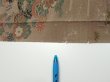 Photo6: 4H04z110  Japanese Kimono Crepe Silk  FABRIC Flowers Brown-Gray 68.5x14.2 (6)