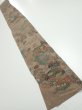 Photo5: 4H07z50  Japanese Kimono Crepe Silk  FABRIC Flowers Brown-Gray 59.8x7.1 (5)