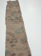 Photo3: 4H08z50  Japanese Kimono Crepe Silk  FABRIC Flowers Brown-Gray 59.8x7.1 (3)