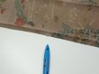 Photo6: 4H09z70  Japanese Kimono Crepe Silk  FABRIC Flowers Brown-Gray 85.0x6.9 (6)