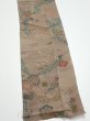 Photo3: 4H10z30  Japanese Kimono Crepe Silk  FABRIC Flowers Brown-Gray 40.2x6.9 (3)