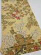 Photo2: 4H01z90  Japanese Kimono Crepe Silk  FABRIC Bird Sulfur yellow 48.4x14.2 (2)