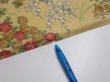 Photo6: 4H01z90  Japanese Kimono Crepe Silk  FABRIC Bird Sulfur yellow 48.4x14.2 (6)