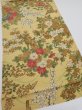 Photo2: 4H02z90  Japanese Kimono Crepe Silk  FABRIC Bird Sulfur yellow 48.4x14.2 (2)