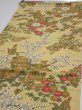 Photo3: 4H02z90  Japanese Kimono Crepe Silk  FABRIC Bird Sulfur yellow 48.4x14.2 (3)