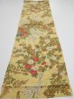 Photo5: 4H02z90  Japanese Kimono Crepe Silk  FABRIC Bird Sulfur yellow 48.4x14.2 (5)
