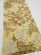 Photo2: 4H03z120  Japanese Kimono Crepe Silk  FABRIC Bird Sulfur yellow 64.6x14.2 (2)
