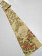 Photo5: 4H09z70  Japanese Kimono Crepe Silk  FABRIC Bird Sulfur yellow 77.2x6.3 (5)
